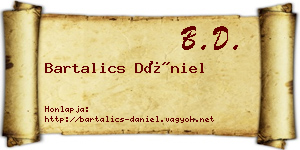 Bartalics Dániel névjegykártya